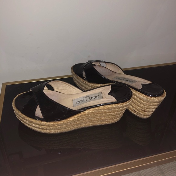 Jimmy Choo Shoes Used Jimmy Choo Platform Heels Cork Bottom Black